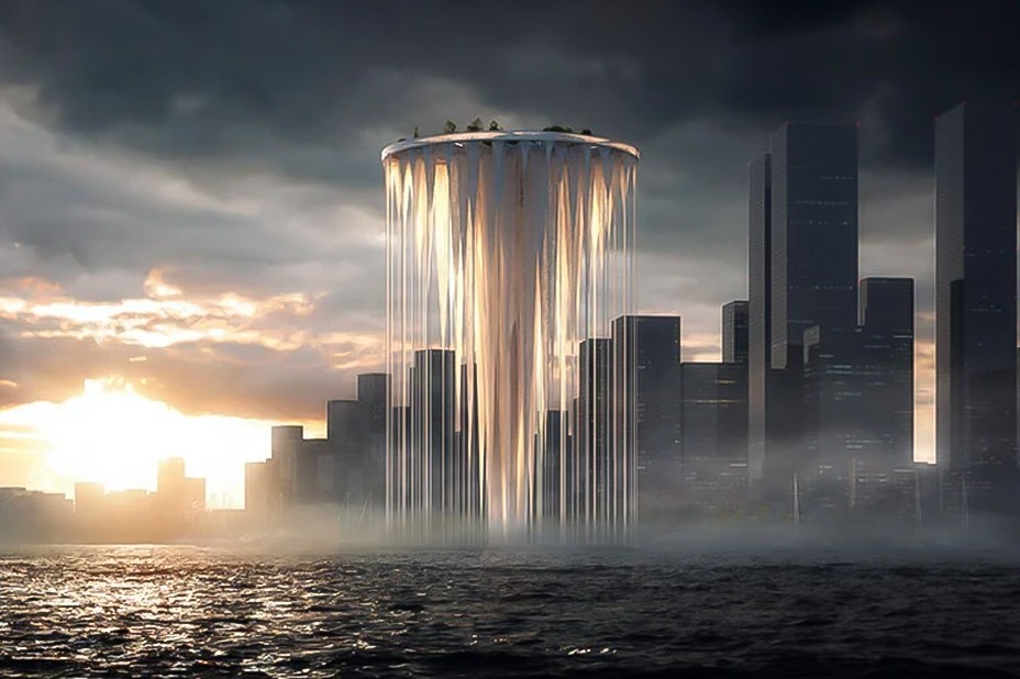 深圳海湾浮岛塔的设计效果图—藤本壮介 Sou Fujimoto